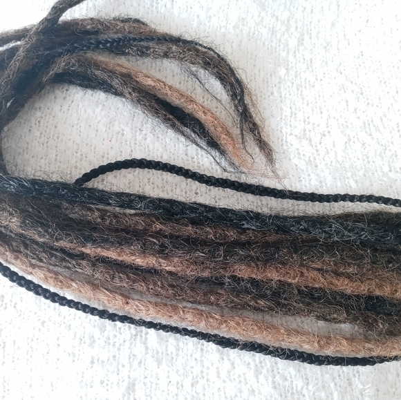 Black brown handmade Ombre tie on loc extensions - Picture 3 of 13